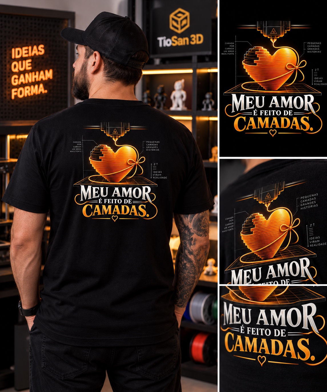 Camiseta Meu amor é feito de camadas